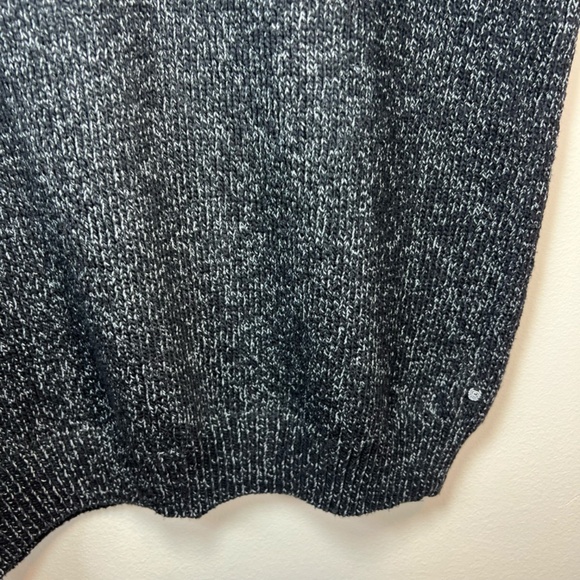 Chaps Fair Isle Henley Sweater Marled Gray  Pullover 1/4 Button Mock Neck  Large - Picture 7 of 13